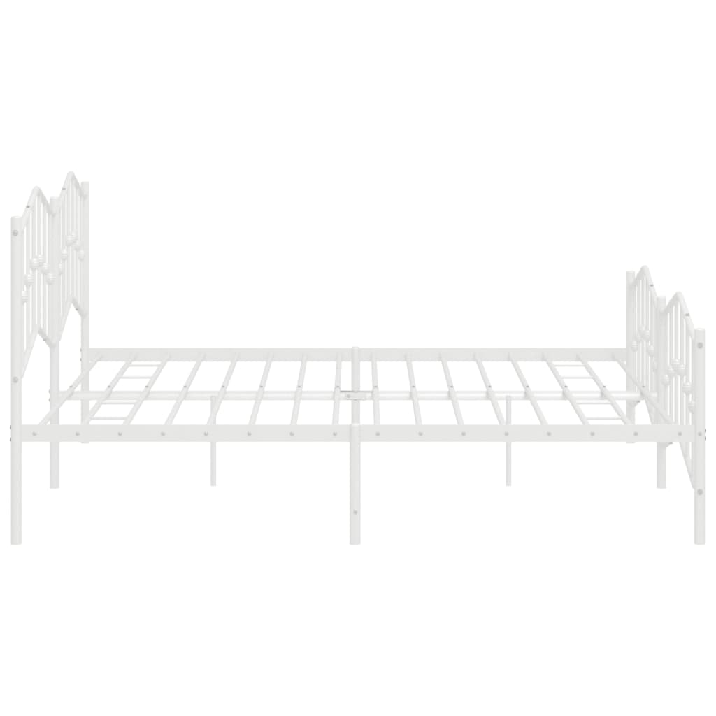 vidaXL Bed Frame | White | Steel | 200x200 cm | Bed Frame | Rectangular | Modern