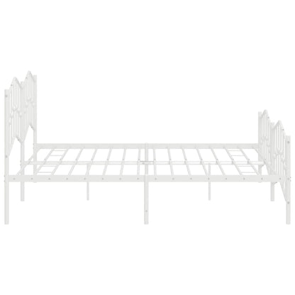 vidaXL Bed Frame | White | Steel | 200x200 cm | Bed Frame | Rectangular | Modern