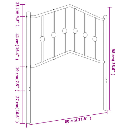 vidaXL Metal Replace Headboard White 75 cm