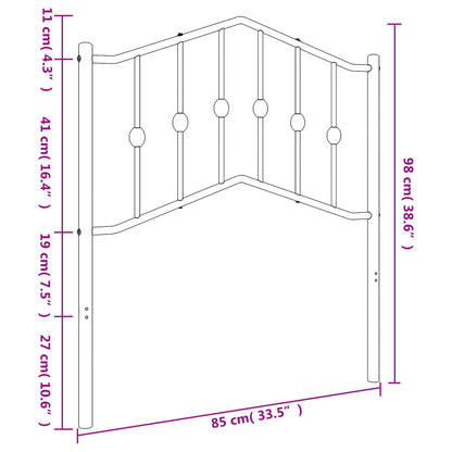 vidaXL Metal Replace Headboard White 80 cm