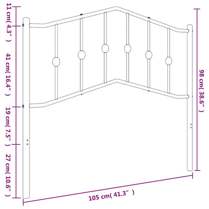 vidaXL Metal Replace Headboard White 100 cm