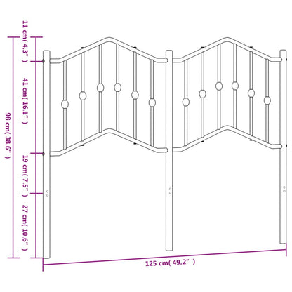 vidaXL Metal Replace Headboard White 120 cm