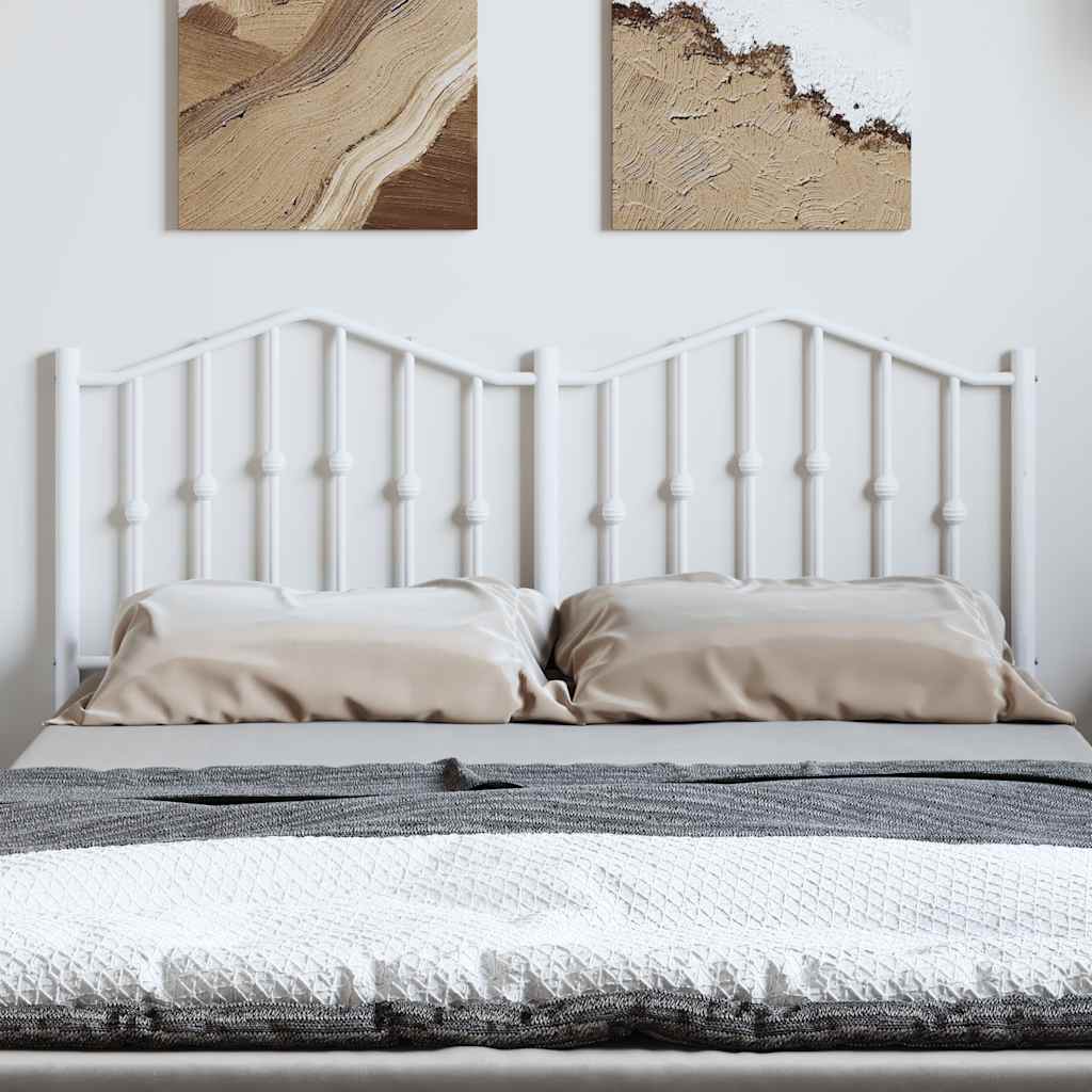 vidaXL Metal Replace Headboard White 135 cm