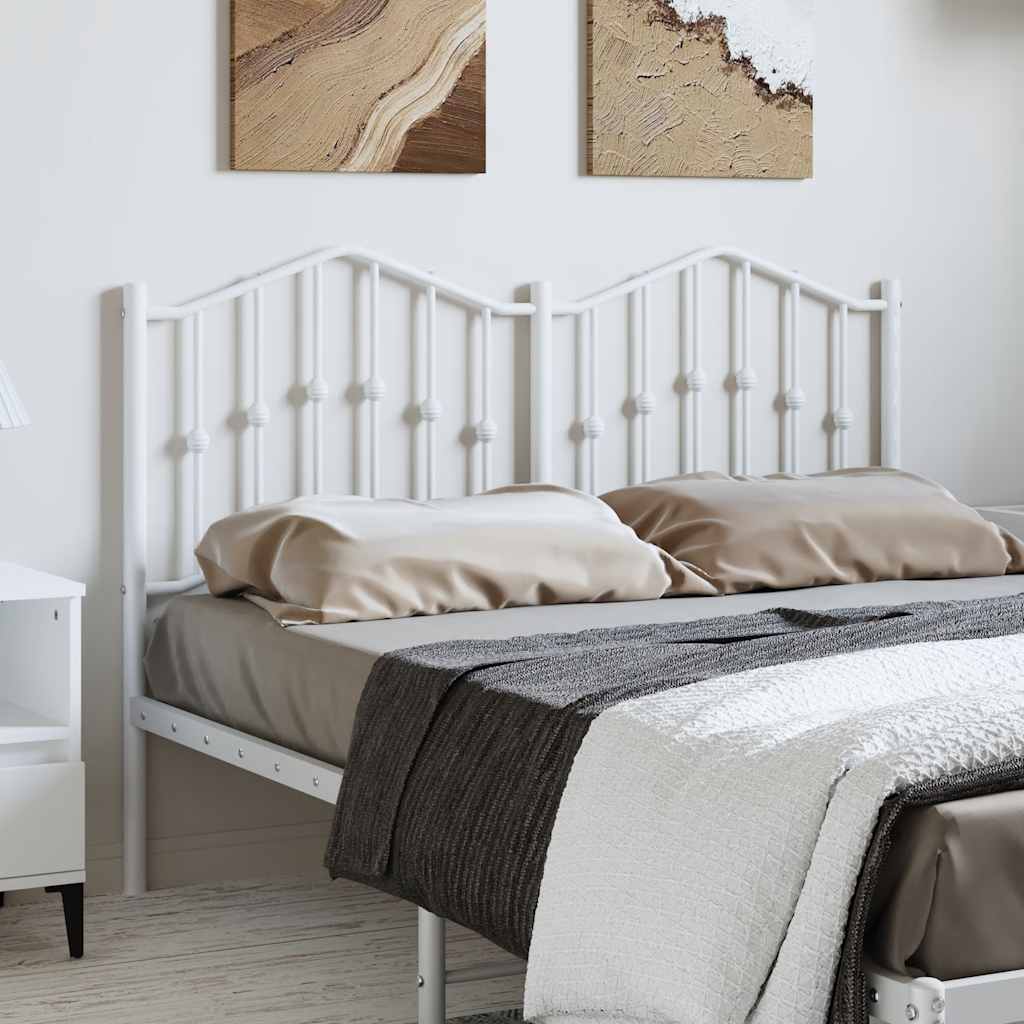 vidaXL Metal Replace Headboard White 135 cm