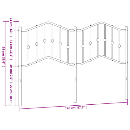 vidaXL Metal Replace Headboard White 140 cm