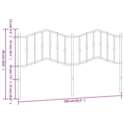 vidaXL Metal Replace Headboard White 160 cm