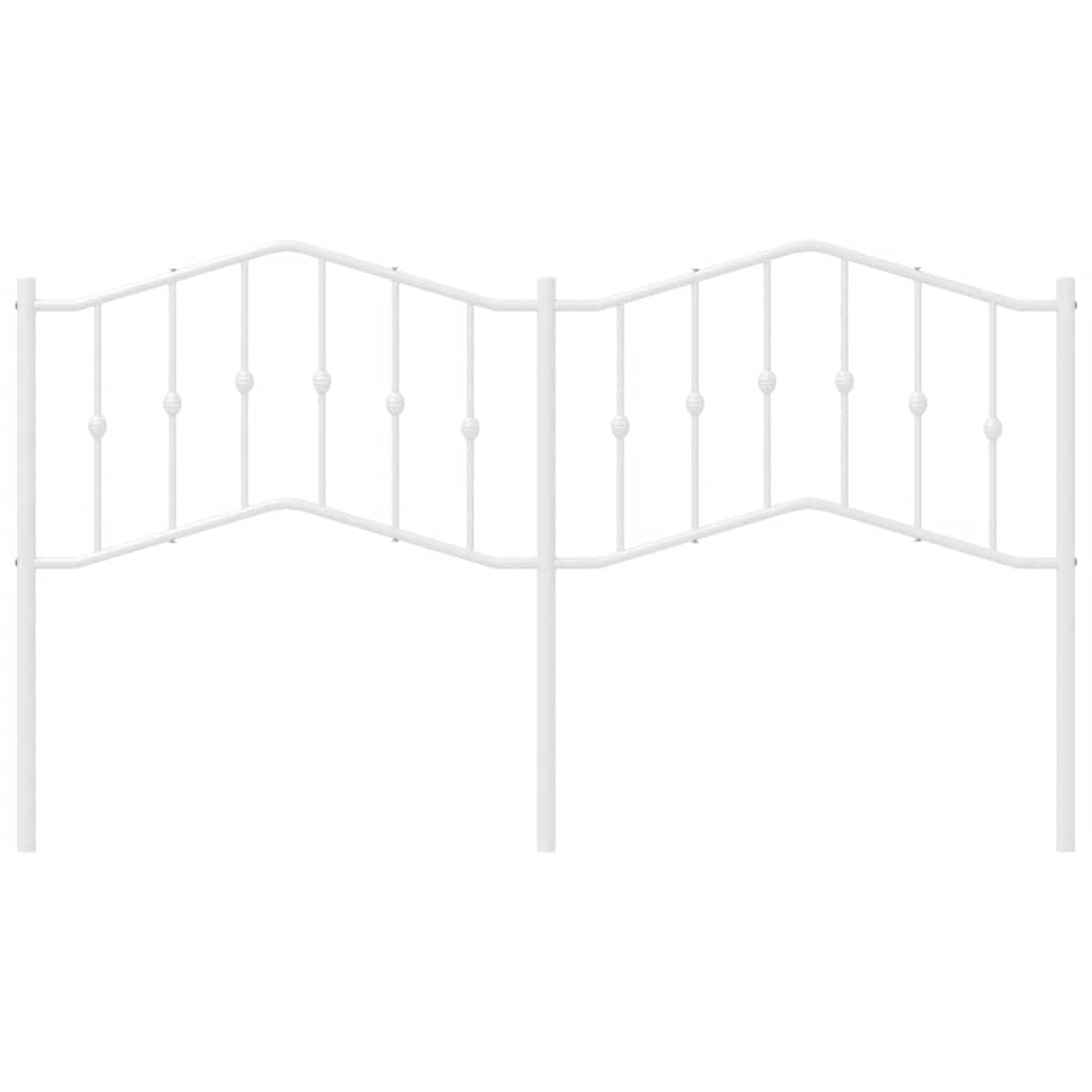 vidaXL Metal Replace Headboard White 180 cm