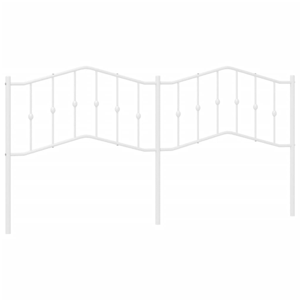 vidaXL Metal Replace Headboard White 200 cm