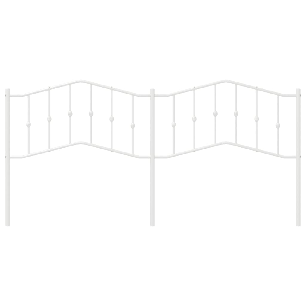 vidaXL Metal Replace Headboard White 200 cm