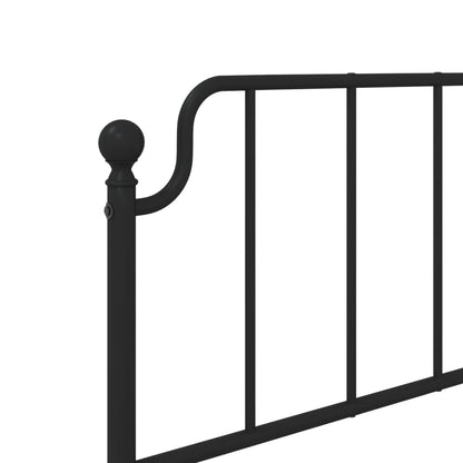vidaXL Metal Bed Frame without Mattress with Headboard Black 90x200cm