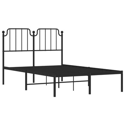 vidaXL Metal Bed Frame without Mattress with Headboard Black 120x190cm