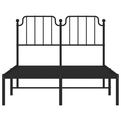 vidaXL Metal Bed Frame without Mattress with Headboard Black 120x200cm