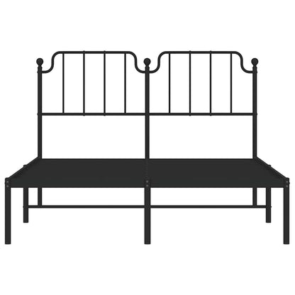 vidaXL Metal Bed Frame without Mattress with Headboard Black 150x200cm