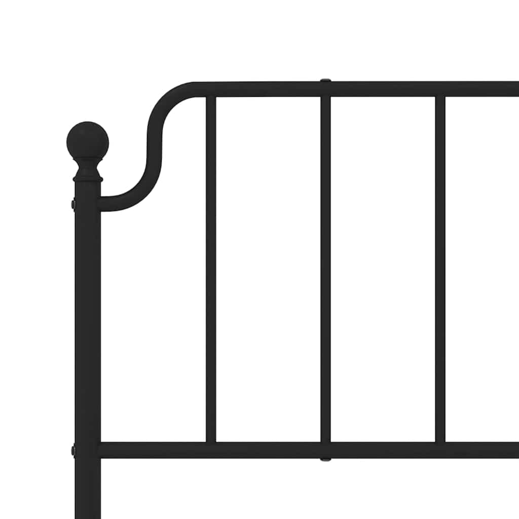 vidaXL Metal Bed Frame without Mattress with Headboard Black 193x203cm