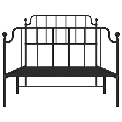 vidaXL Metal Bed Frame without Mattress with Footboard Black 100x200cm
