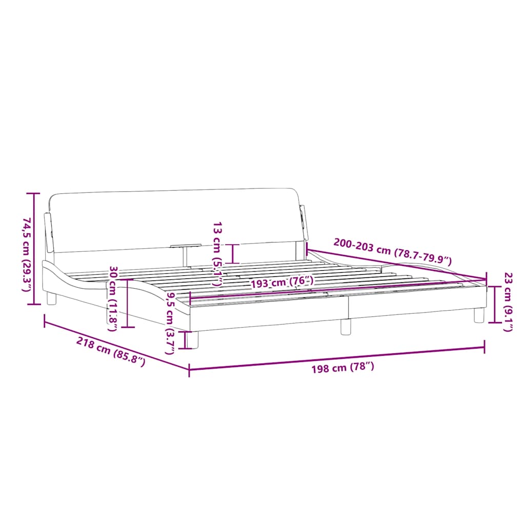 vidaXL Metal Bed Frame without Mattress with Footboard Black 100x200cm