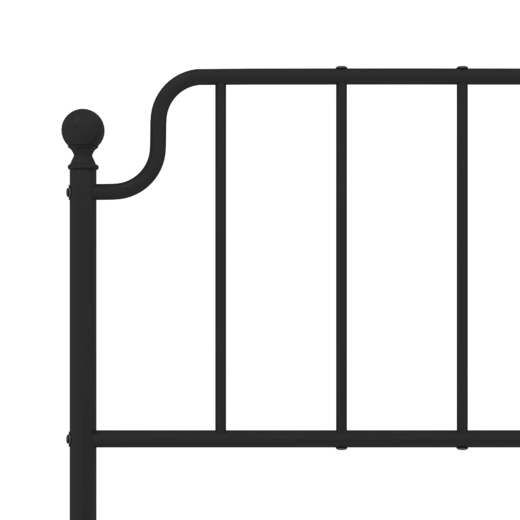 vidaXL Metal Bed Frame without Mattress with Footboard Black 140x200cm