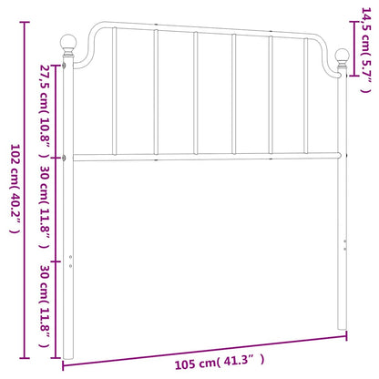 vidaXL Metal Replace Headboard Black 100 cm