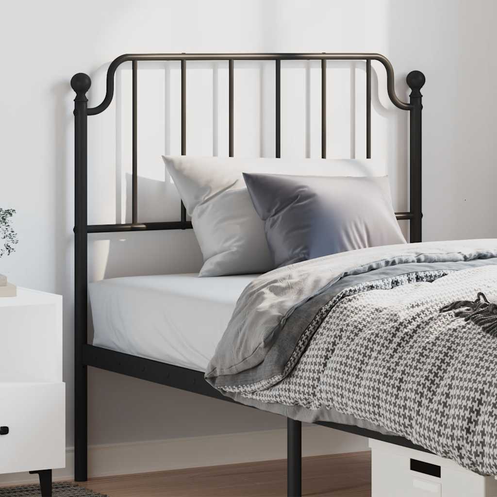 vidaXL Metal Replace Headboard Black 100 cm