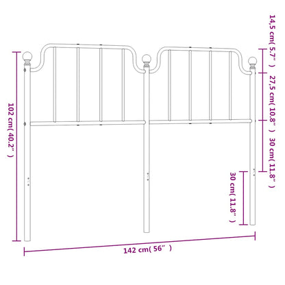 vidaXL Metal Replace Headboard Black 135 cm