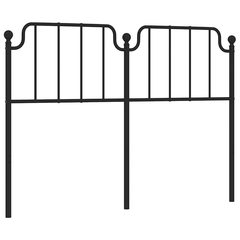 vidaXL Metal Replace Headboard Black 150 cm