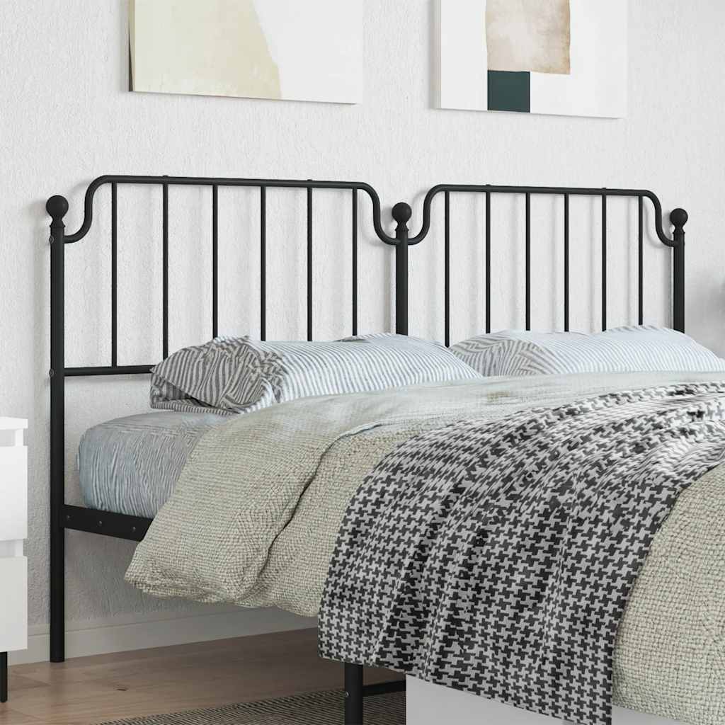vidaXL Metal Replace Headboard Black 180 cm