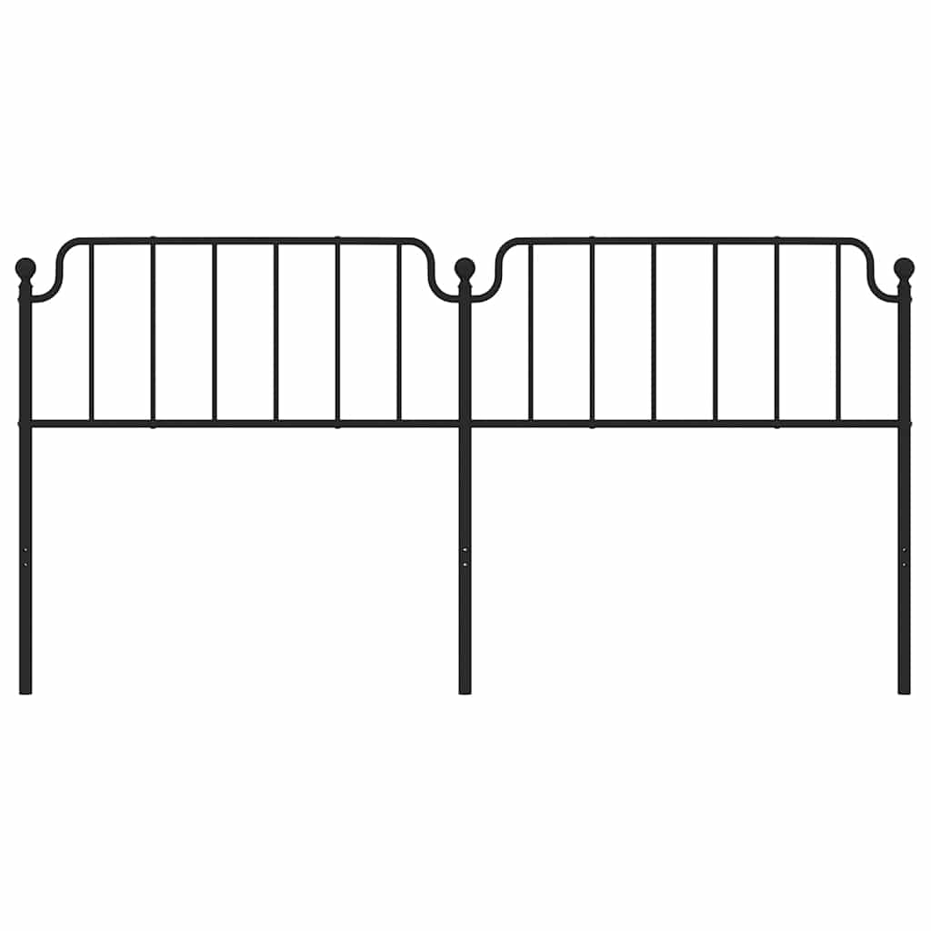 vidaXL Metal Replace Headboard Black 193 cm