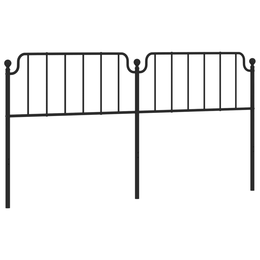vidaXL Metal Replace Headboard Black 200 cm