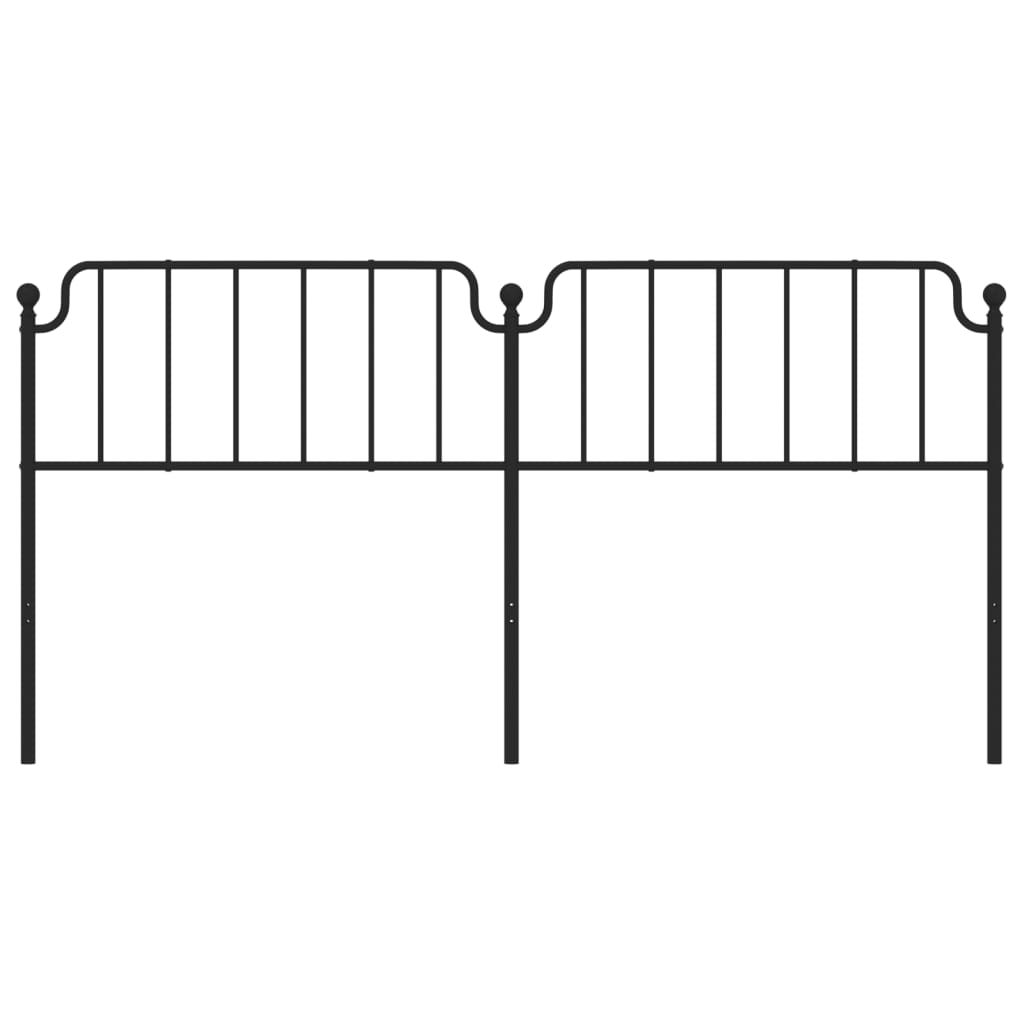 vidaXL Metal Replace Headboard Black 200 cm