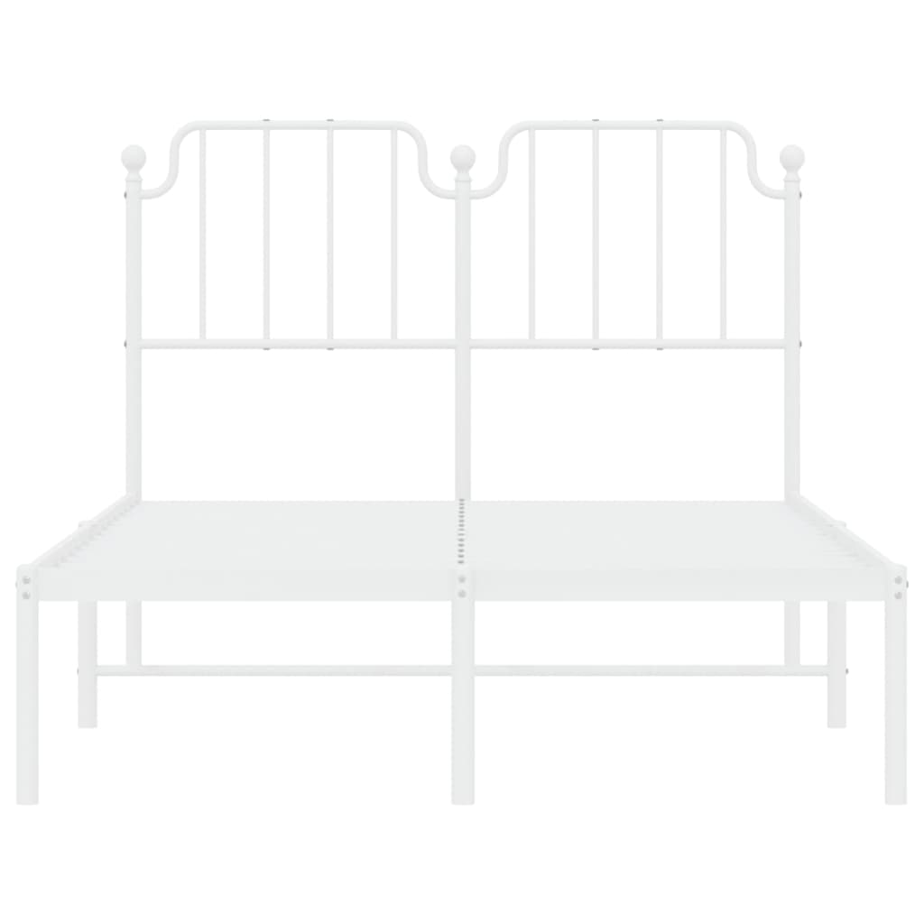 vidaXL Metal Bed Frame without Mattress with Headboard White 120x190cm