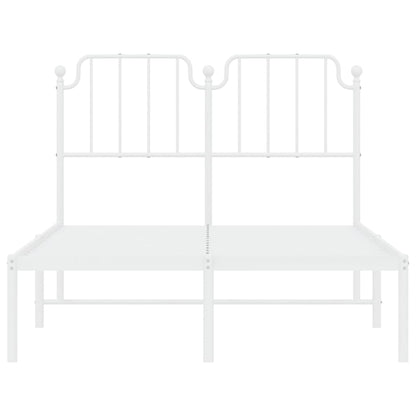 vidaXL Metal Bed Frame without Mattress with Headboard White 120x190cm