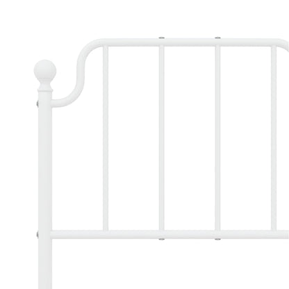 vidaXL Metal Bed Frame without Mattress with Headboard White 120x200cm
