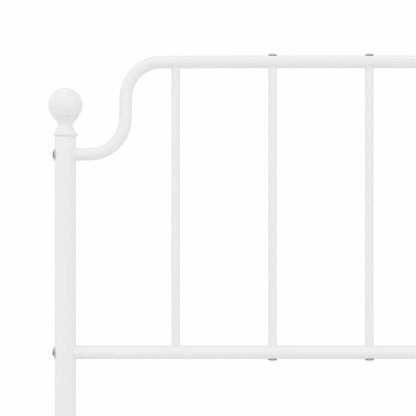 vidaXL Metal Bed Frame without Mattress with Headboard White 150x200cm