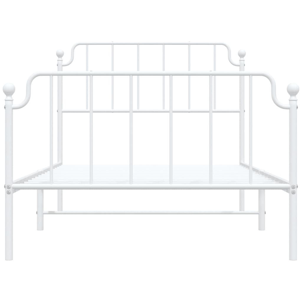 vidaXL Metal Bed Frame without Mattress with Footboard White 107x203cm