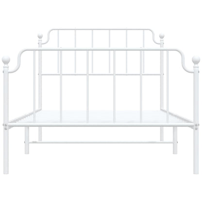 vidaXL Metal Bed Frame without Mattress with Footboard White 107x203cm
