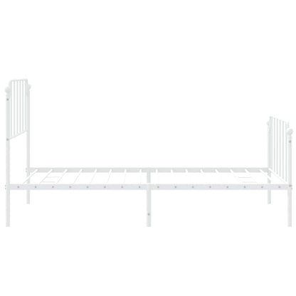 vidaXL Metal Bed Frame without Mattress with Footboard White 107x203cm