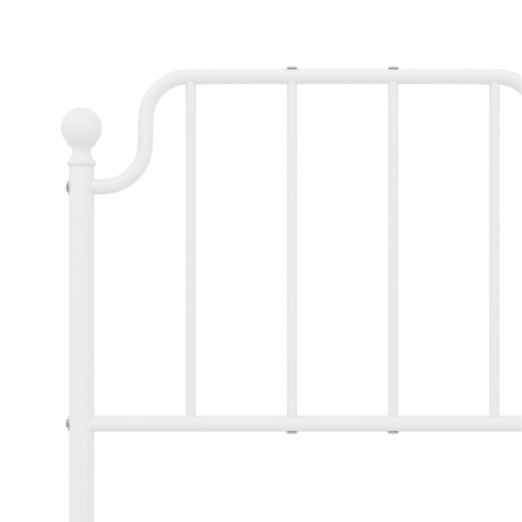 vidaXL Metal Bed Frame without Mattress with Footboard White 120x200cm