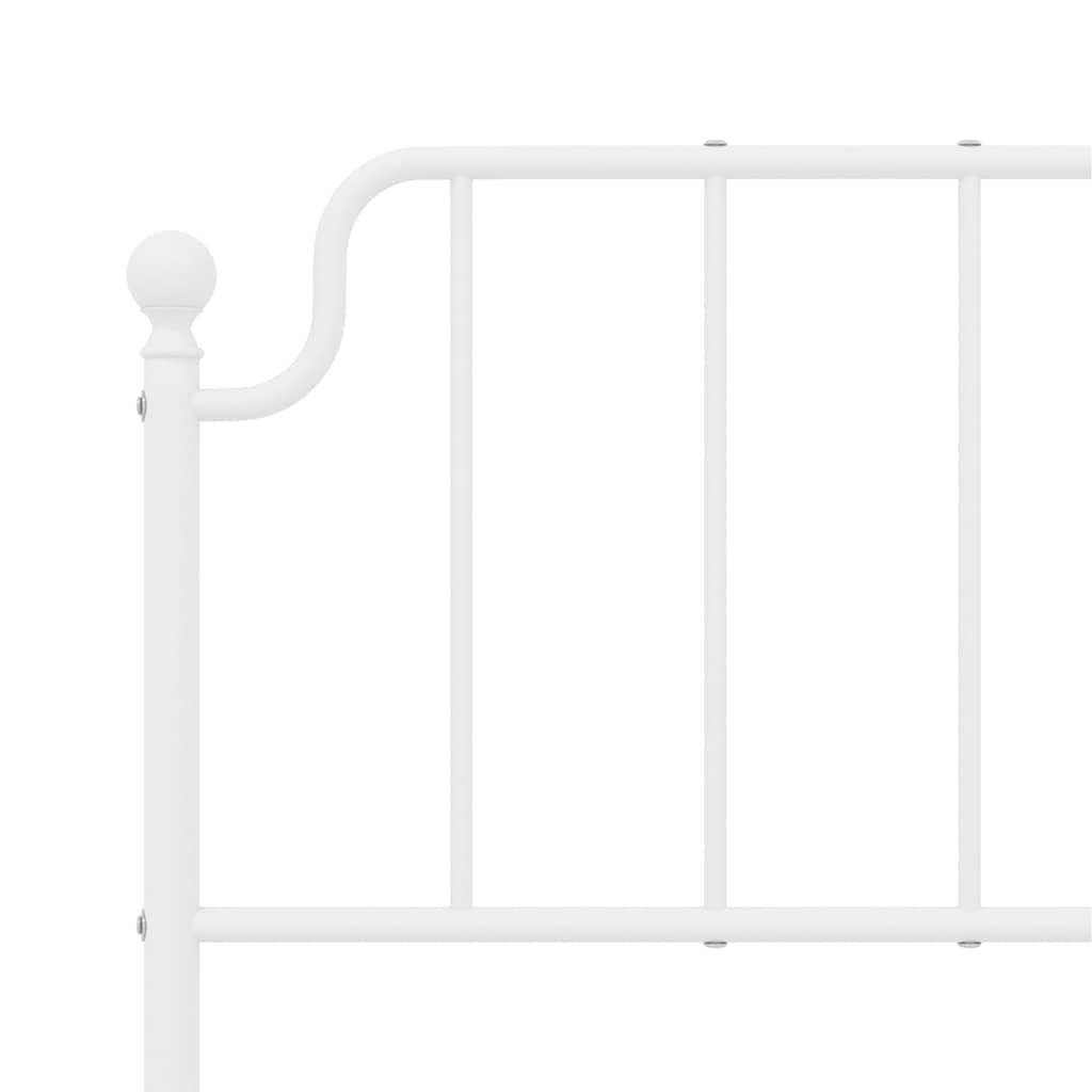 vidaXL Metal Bed Frame without Mattress with Footboard White 135x190cm