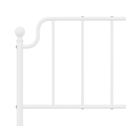 vidaXL Metal Bed Frame without Mattress with Footboard White 135x190cm
