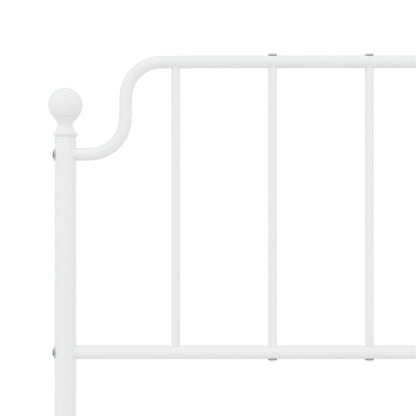 vidaXL Metal Bed Frame without Mattress with Footboard White 140x190cm