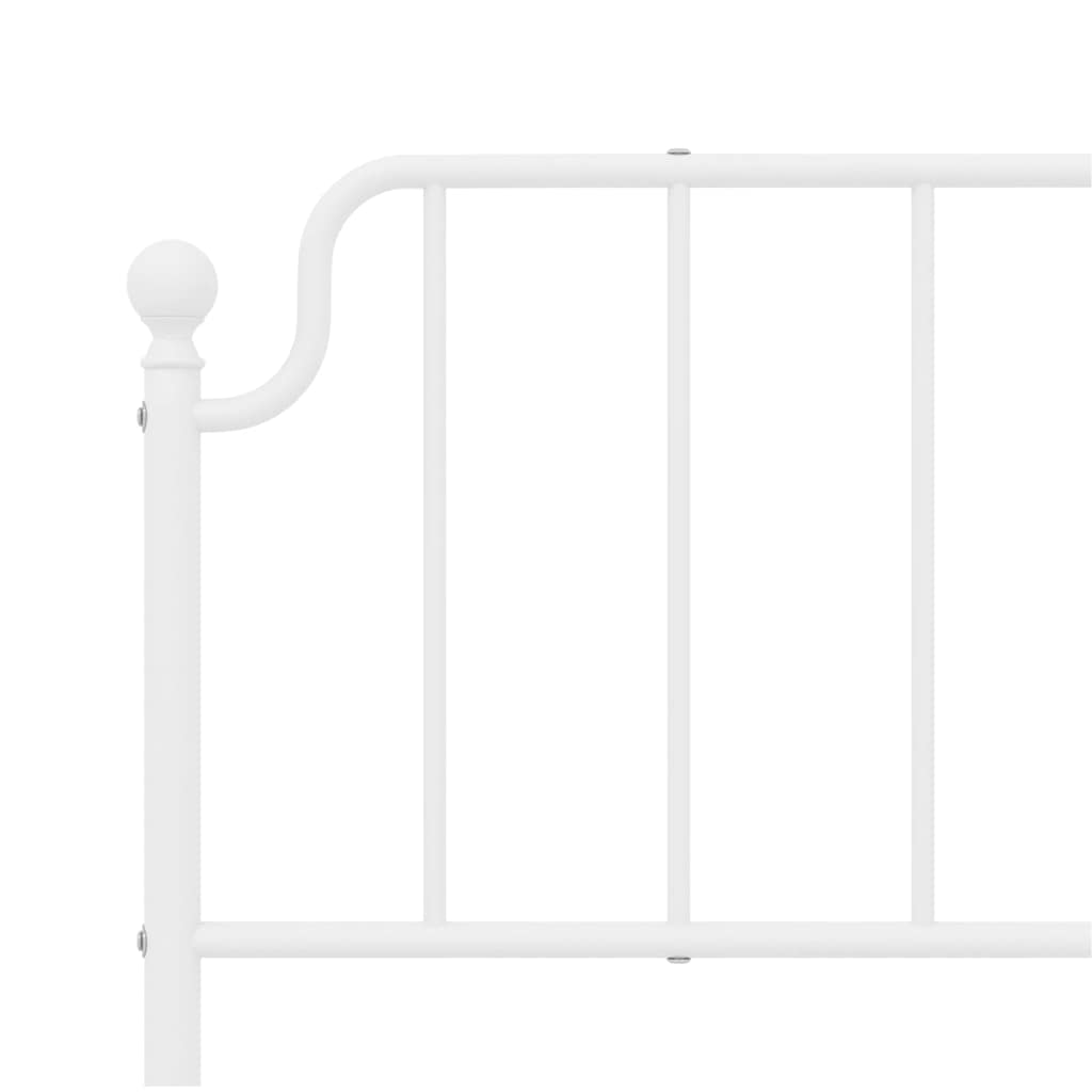 vidaXL Metal Bed Frame without Mattress with Footboard White 193x203cm
