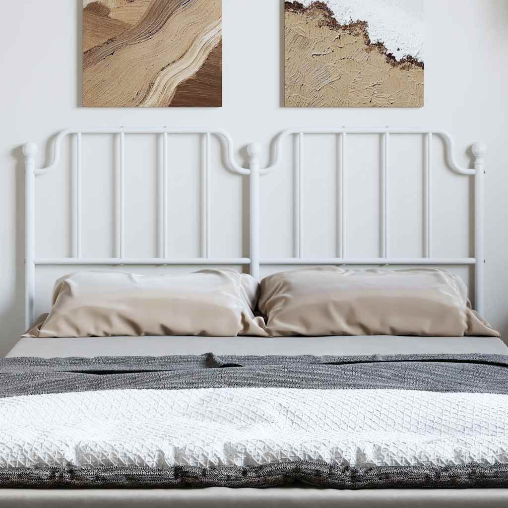 vidaXL Metal Replace Headboard White 135 cm
