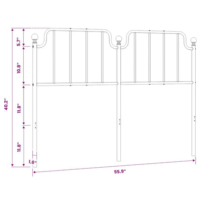 vidaXL Metal Replace Headboard White 135 cm