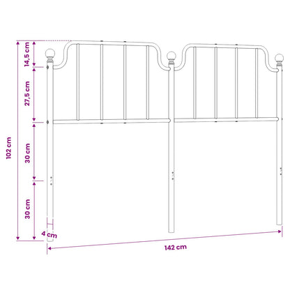 vidaXL Metal Replace Headboard White 135 cm