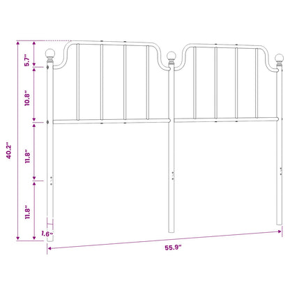vidaXL Metal Replace Headboard White 135 cm