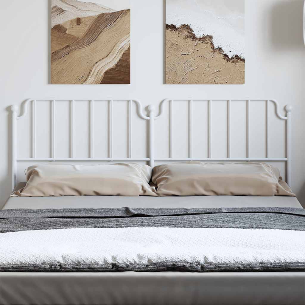 vidaXL Metal Replace Headboard White 180 cm