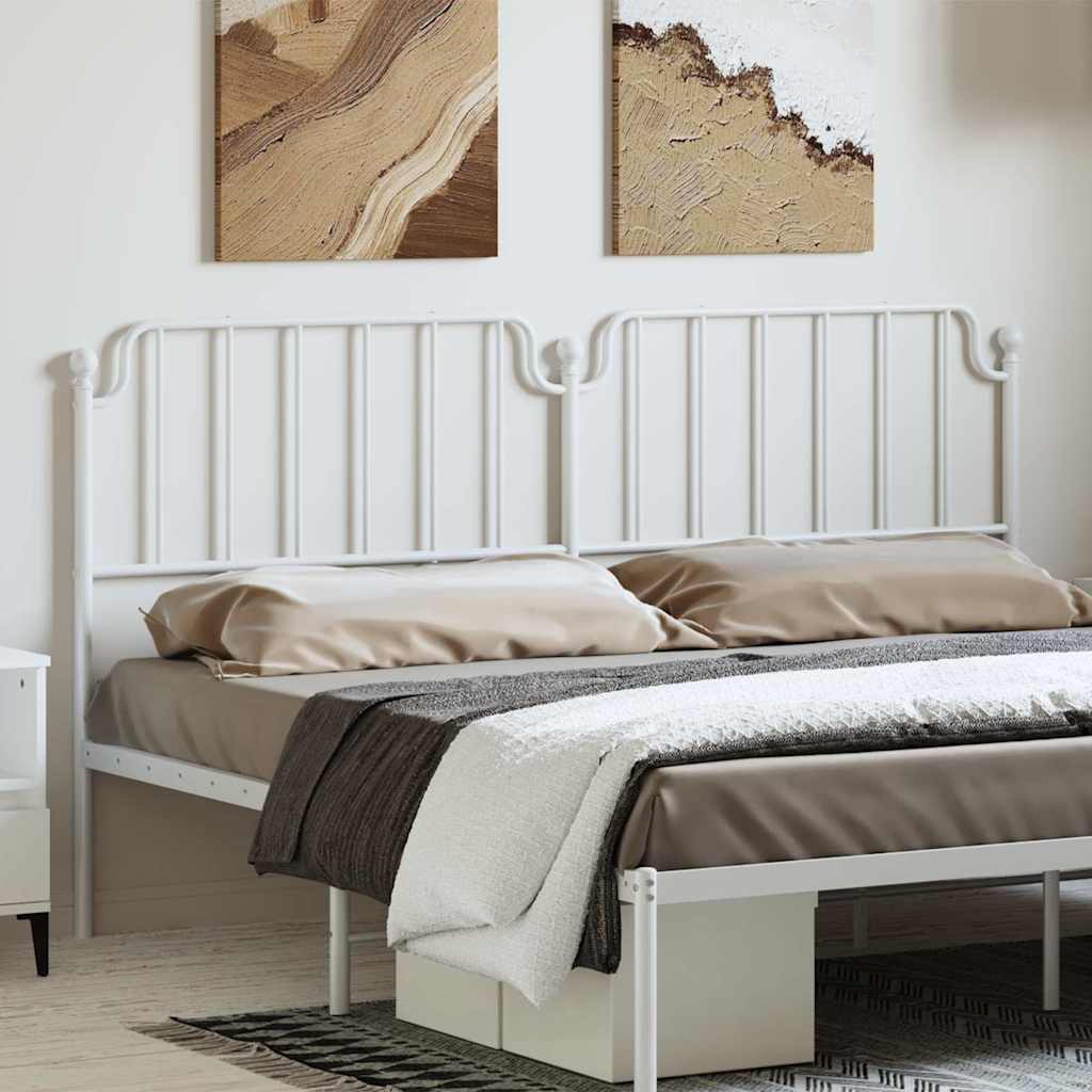 vidaXL Metal Replace Headboard White 180 cm