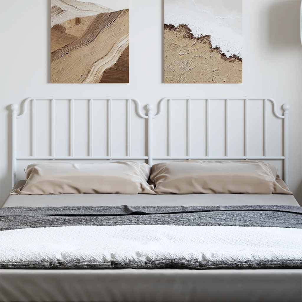 vidaXL Metal Replace Headboard White 193 cm