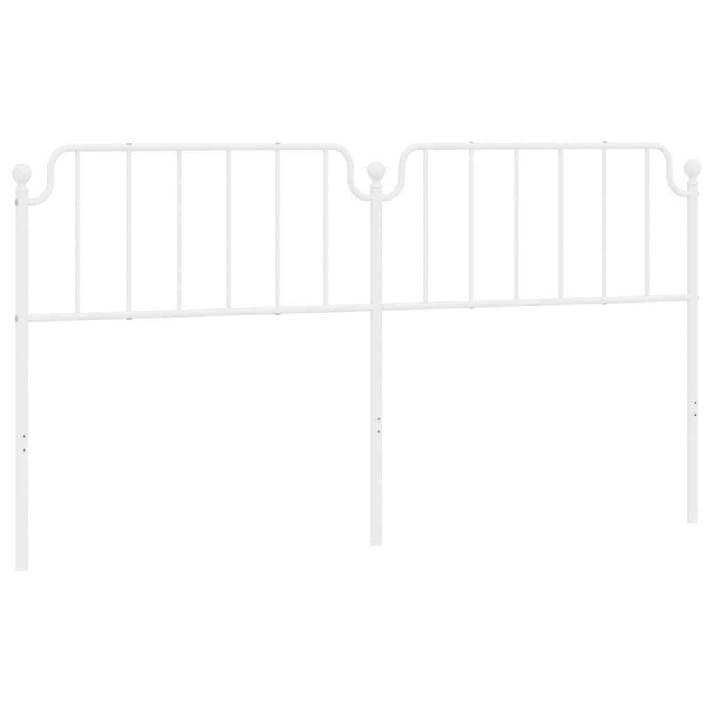 vidaXL Metal Replace Headboard White 200 cm