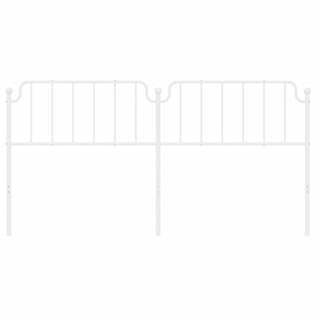 vidaXL Metal Replace Headboard White 200 cm